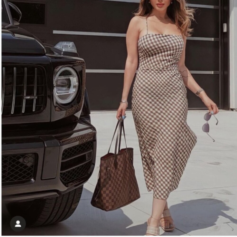 Zara midi Gingham Dress